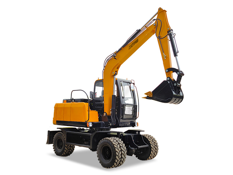 7 Ton Wheel Excavator Digger With Strong power Engine