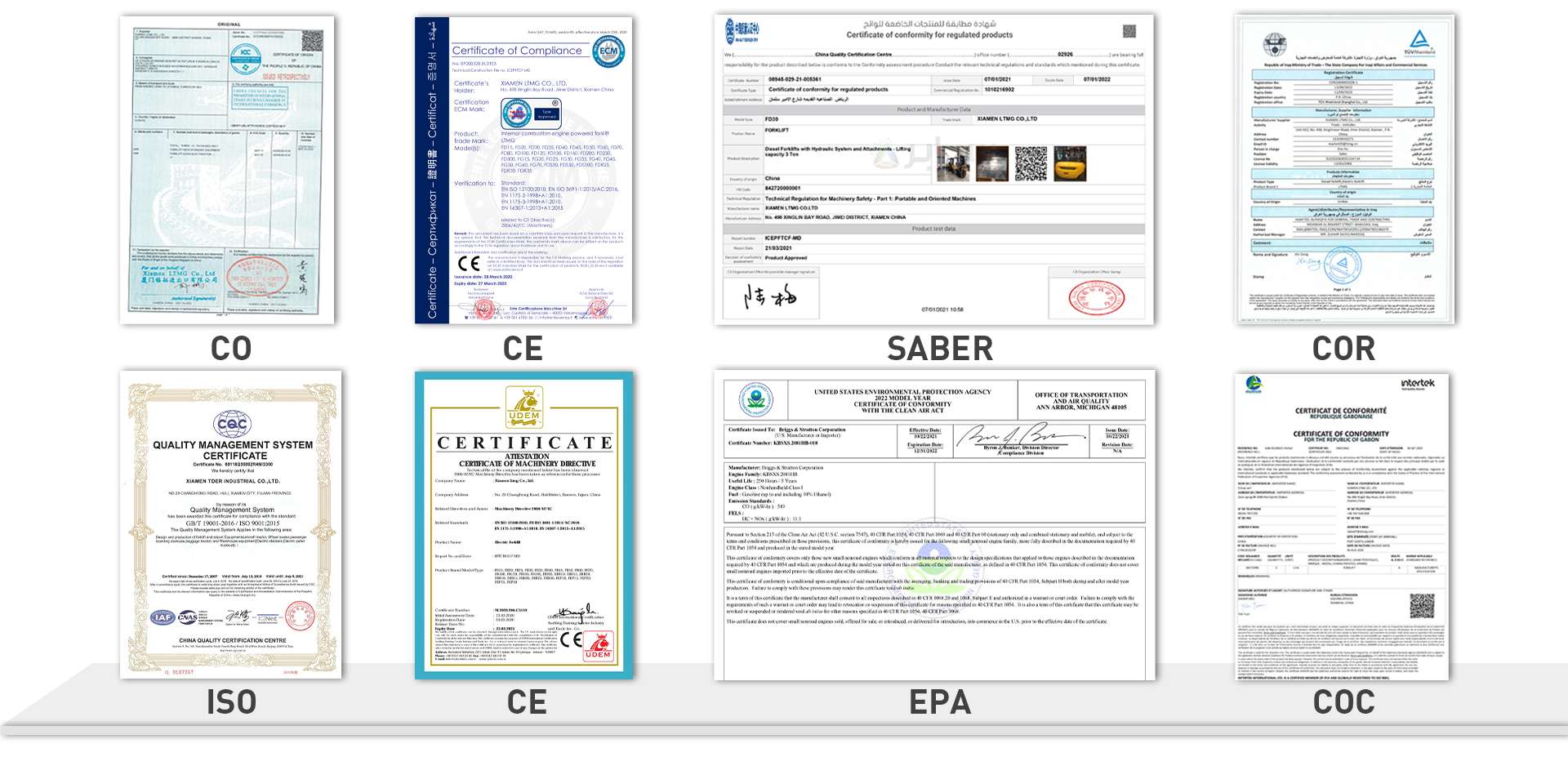 mini excavator ce certificates