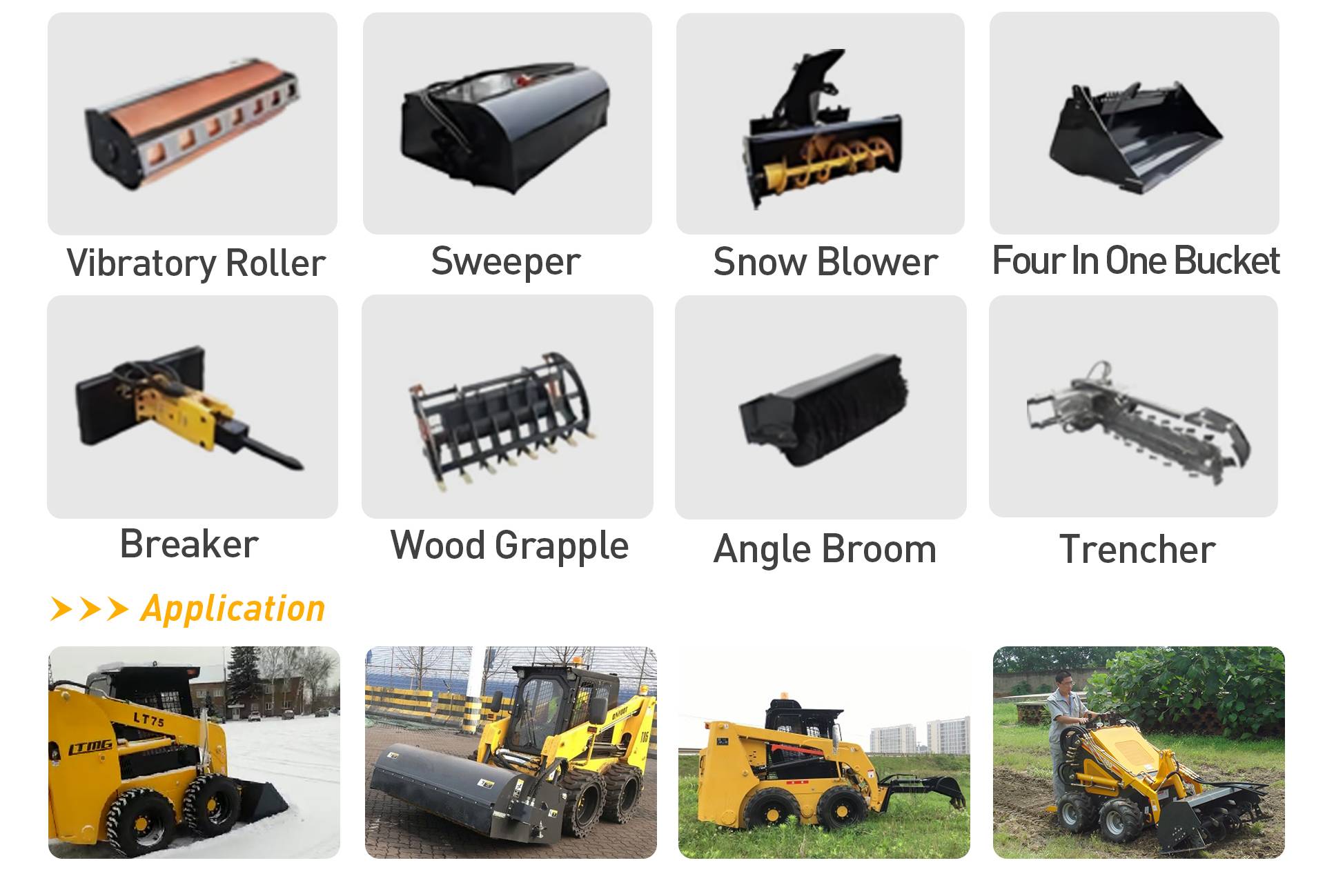 skid steer loader  attachments