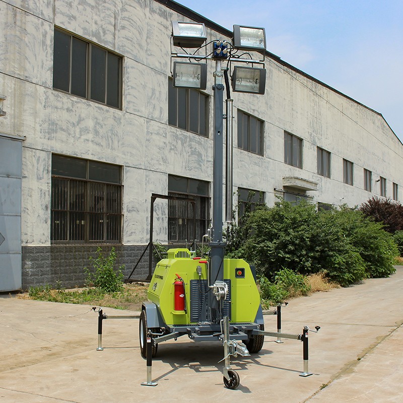 Mobile 9m light tower with Kubota engine