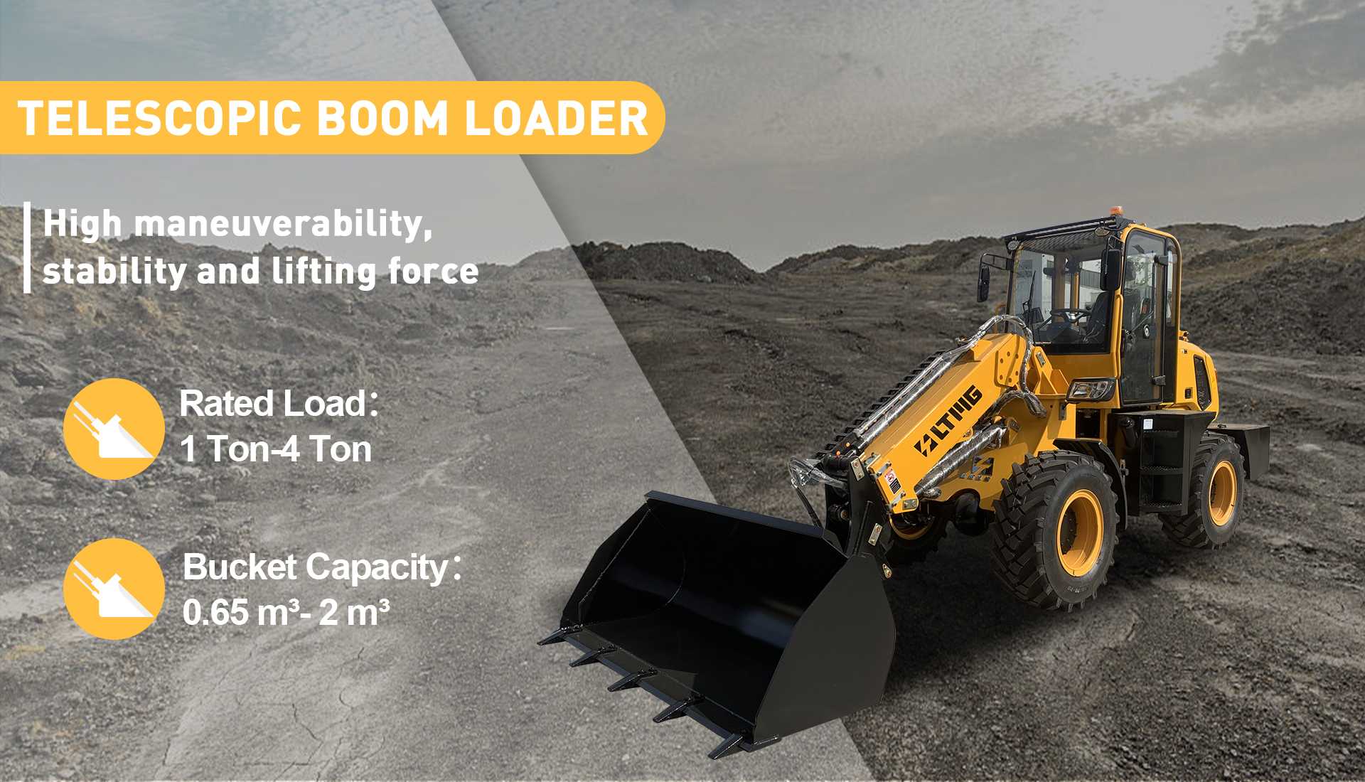 telescopic boom wheel loader