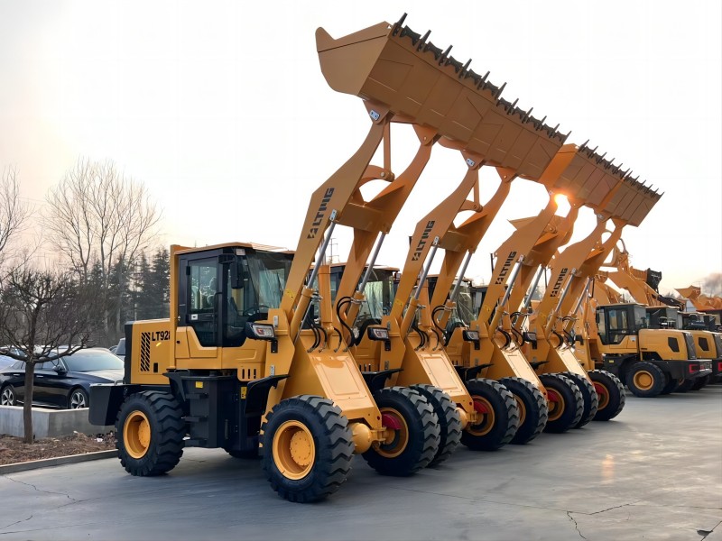 What are the major components or parts of a wheel loader?