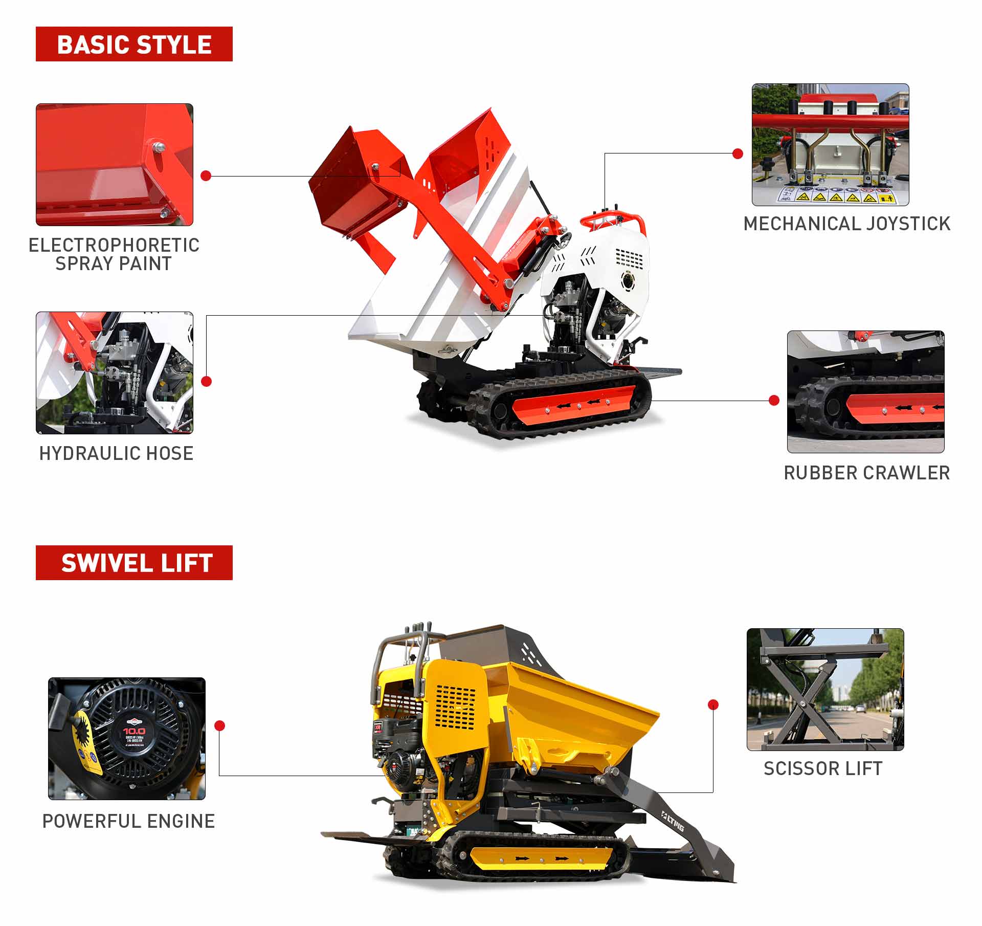 features of crawler dumper