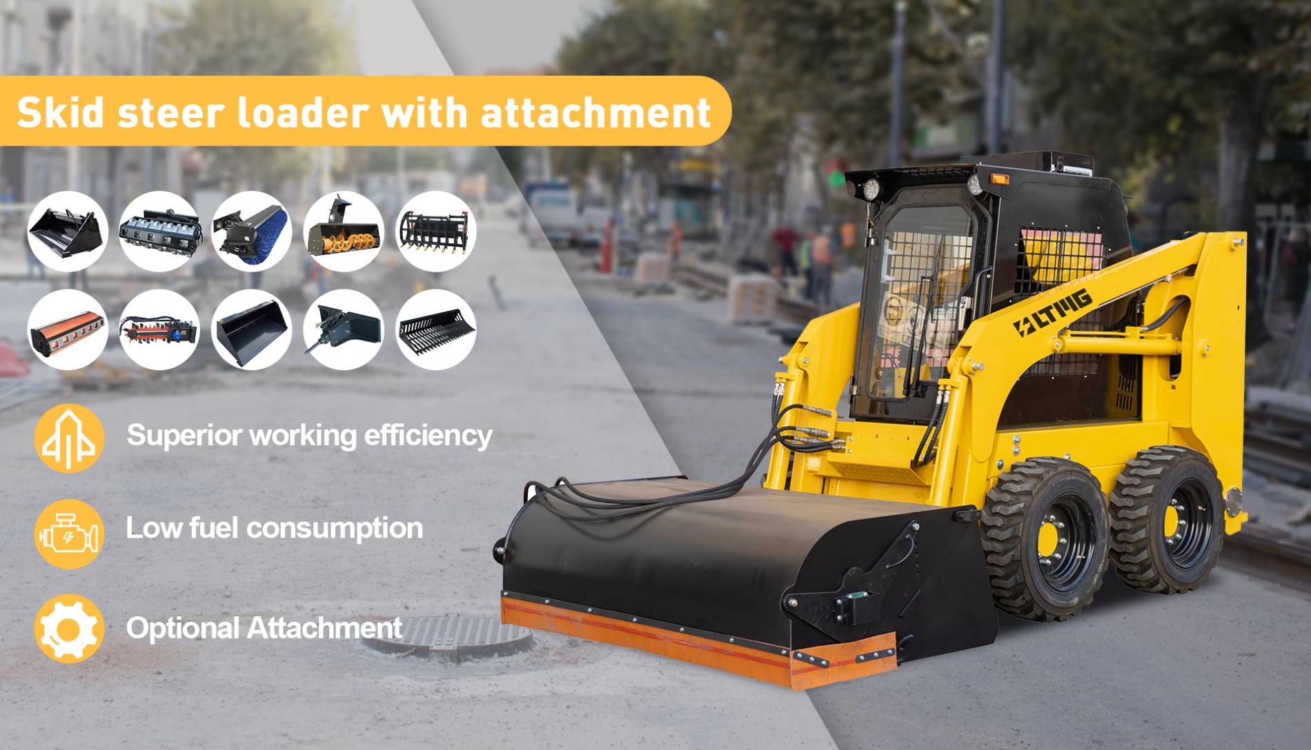skid steer loader with attachment