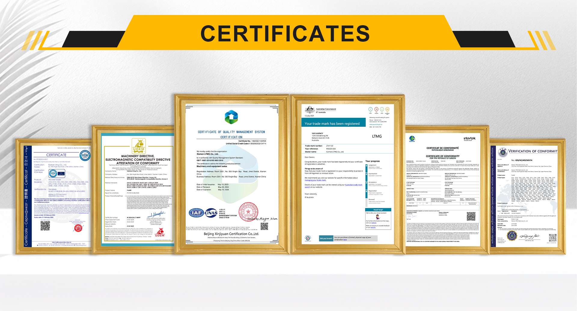 certification for wheel loader