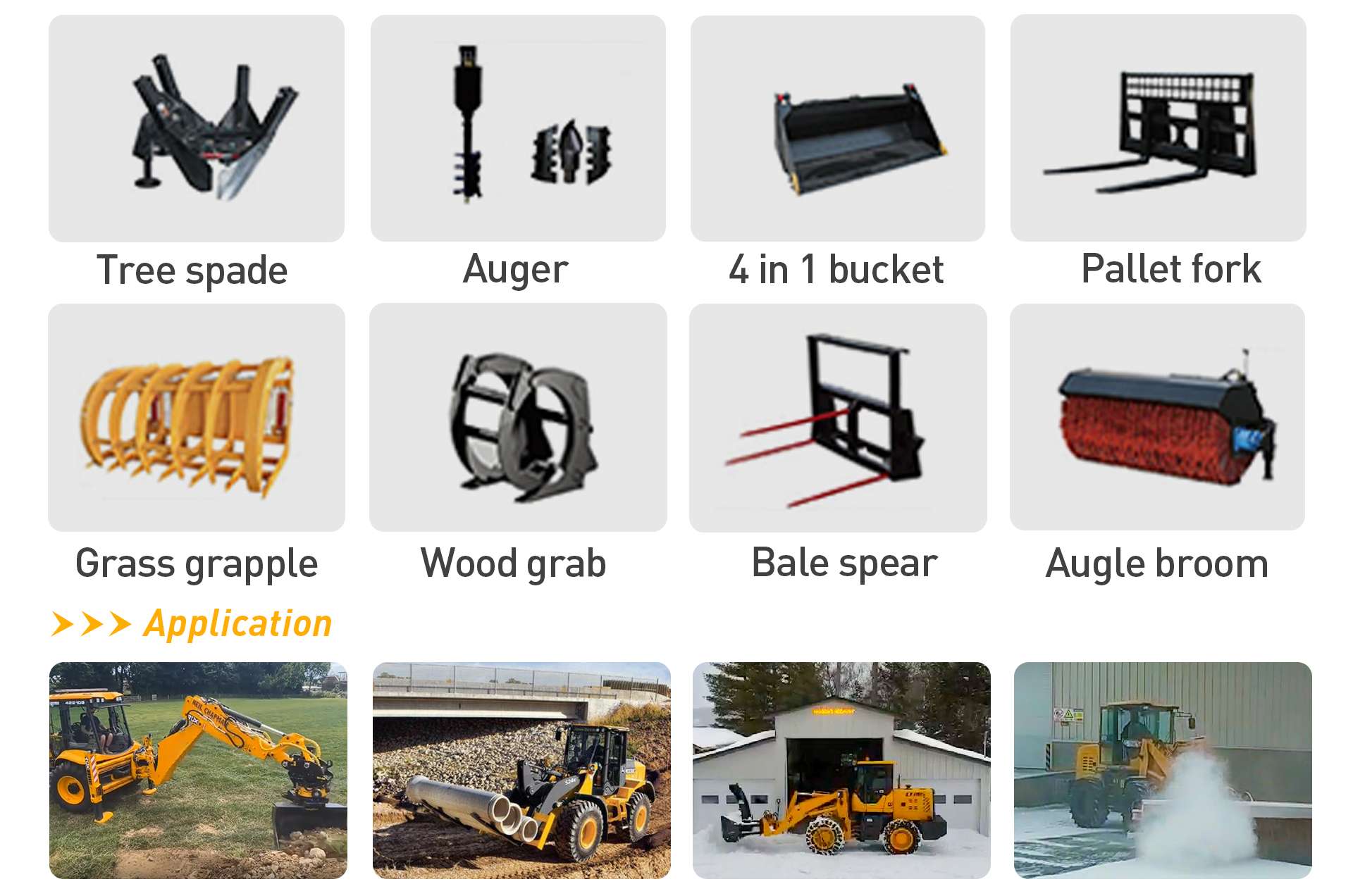 attachments for backhoe loader