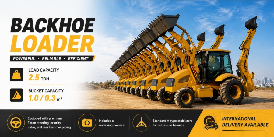 2.5 ton backhoe loader for International Delivery Available