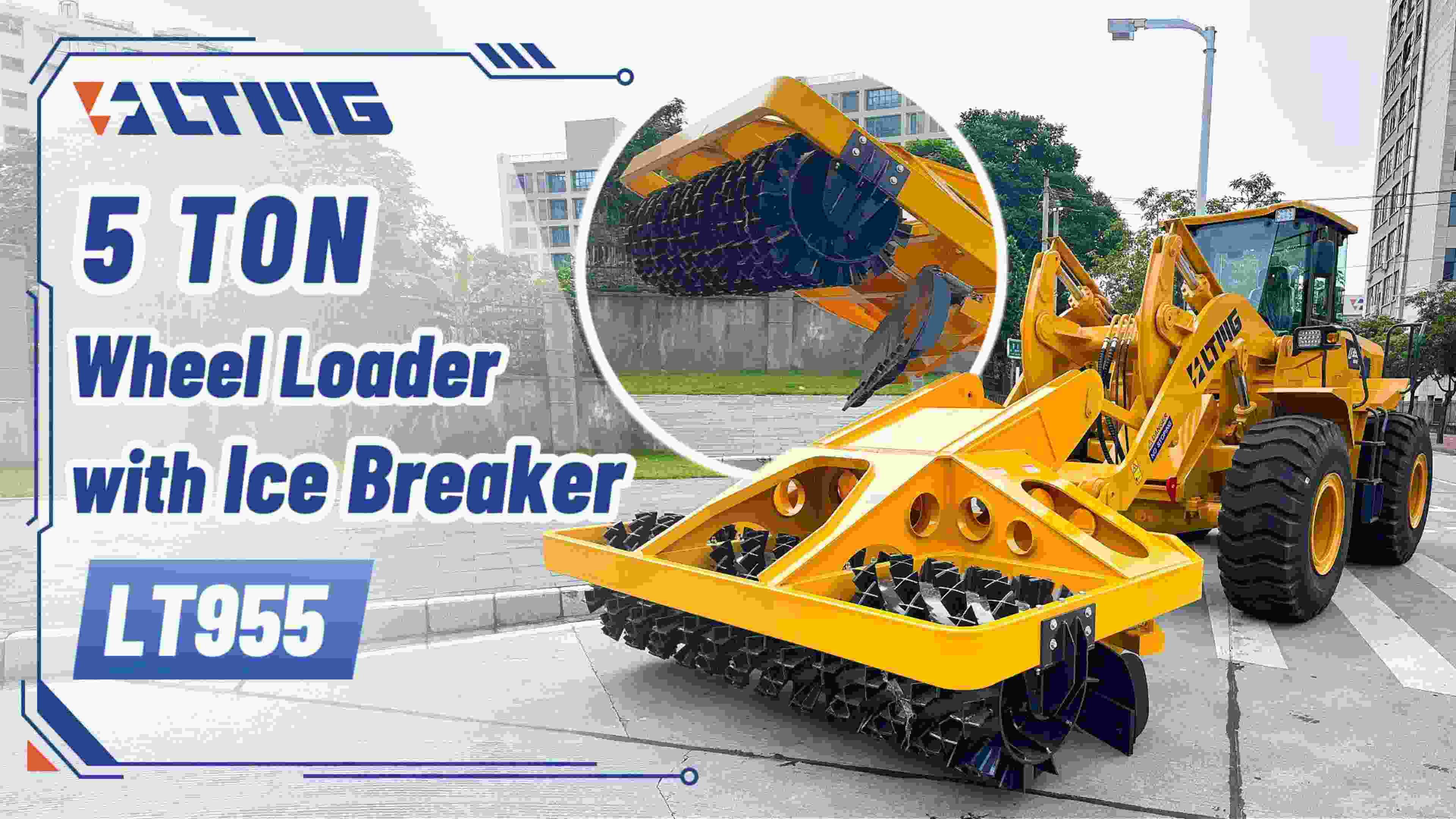LTMG 5 Ton Wheel Loader with Ice Breaker | Heavy Duty Snow & Ice Removal Machine
